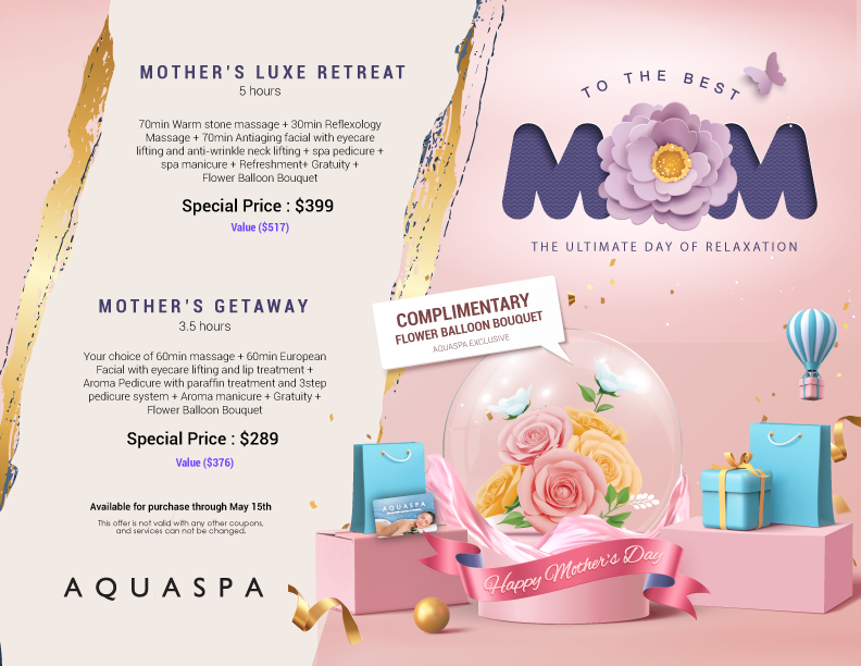 Mother's Day Spa Package Promotion AQUASPA